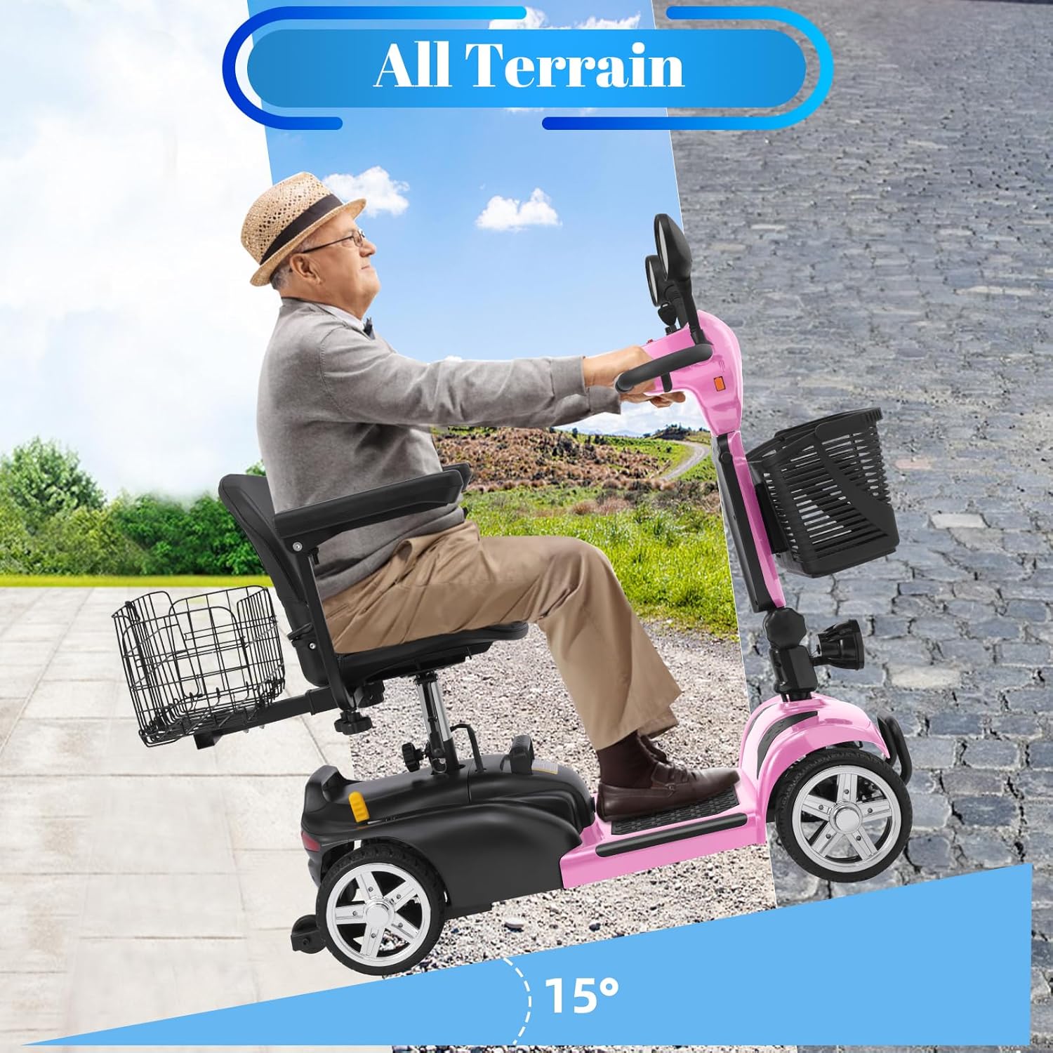 4 wheel mobility scooter for adults & seniors, 15–30 mile range, 350w, removable battery, compact 4 wheel mobility scooter for adults & seniors, 15–30 mile range, 350w, removable battery, compact