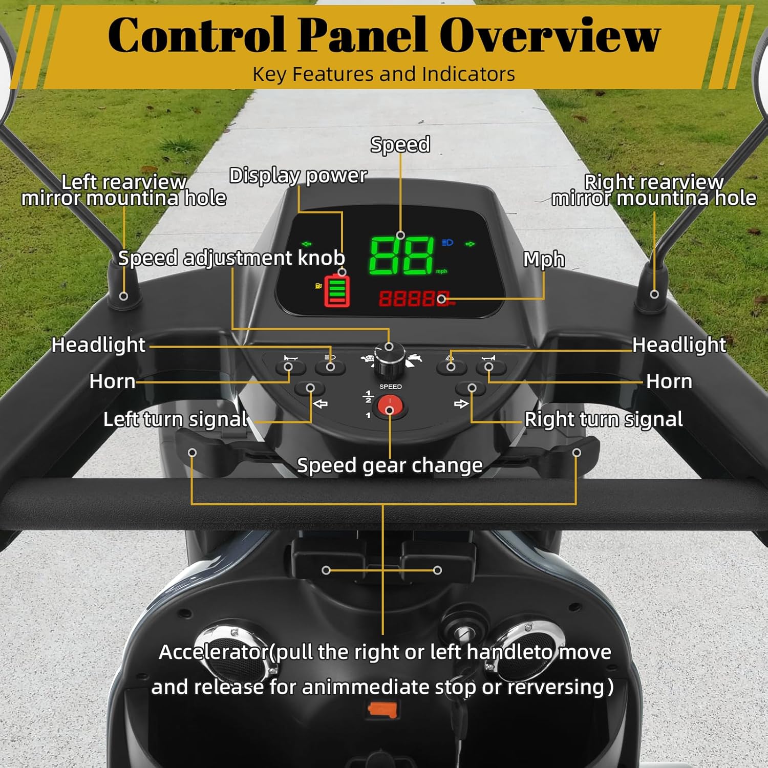 heavy duty electric mobility scooter for adults & seniors, 16–32 mile range, 500–1000w, off road heavy duty electric mobility scooter for adults & seniors, 16–32 mile range, 500–1000w, off road