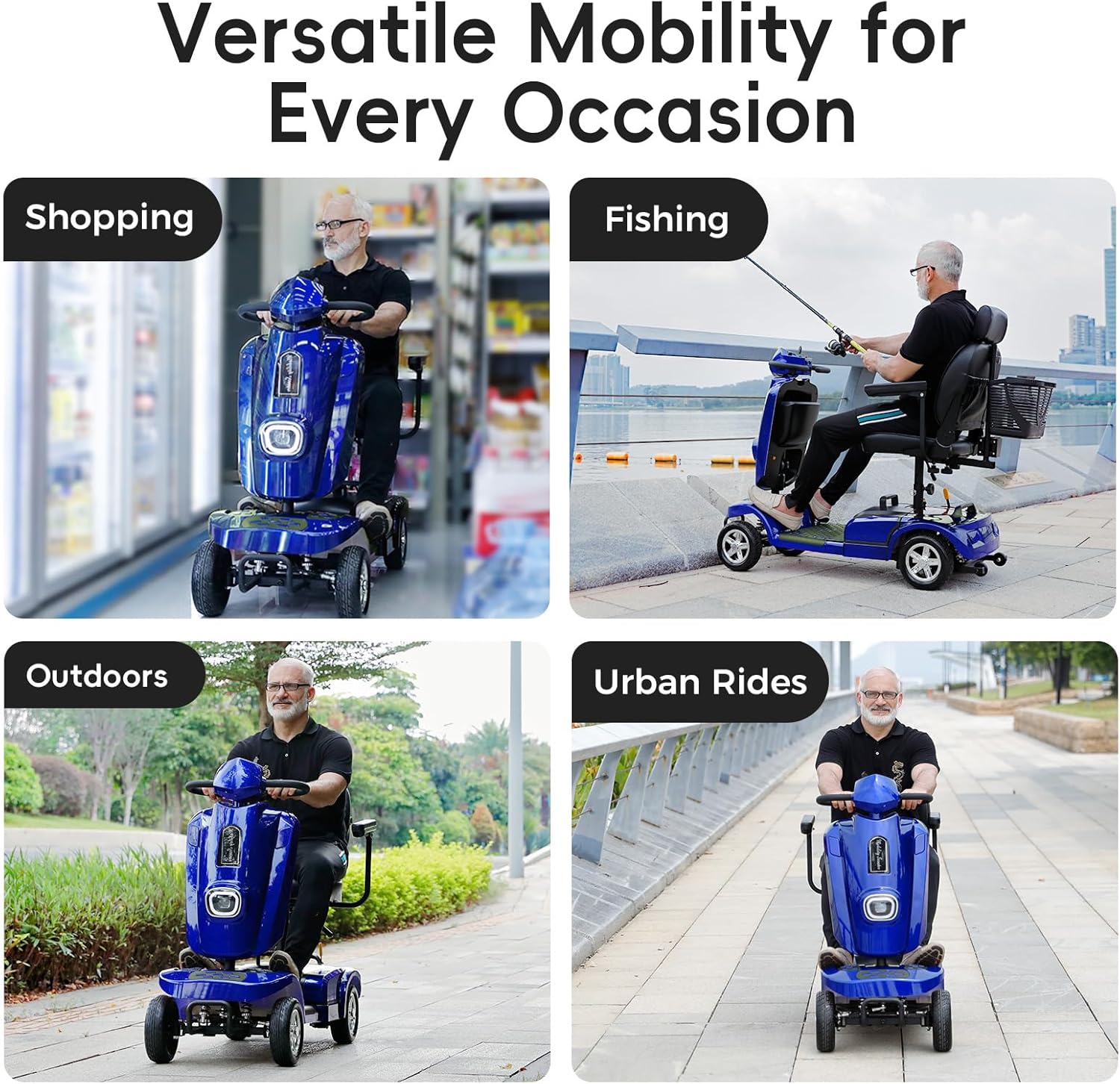 heavy duty electric mobility scooter for adults & seniors, 16–32 mile range, 500–1000w, off road heavy duty electric mobility scooter for adults & seniors, 16–32 mile range, 500–1000w, off road