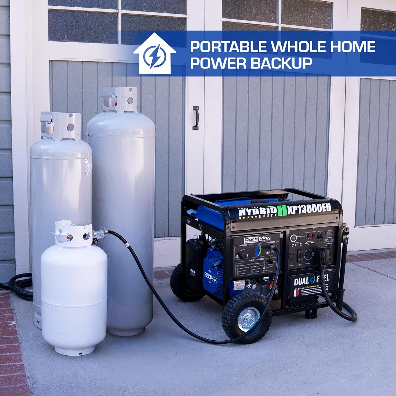 duromax xp13000eh 13,000 watt dual fuel portable generator – gas & propane, electric start duromax xp13000eh 13,000 watt dual fuel portable generator – gas & propane, electric start