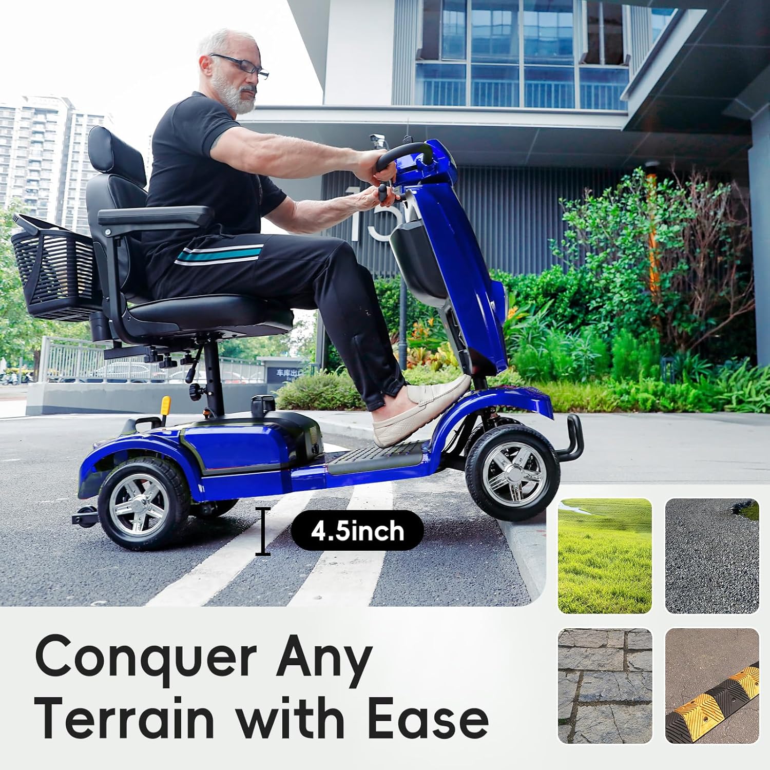 heavy duty electric mobility scooter for adults & seniors, 16–32 mile range, 500–1000w, off road heavy duty electric mobility scooter for adults & seniors, 16–32 mile range, 500–1000w, off road