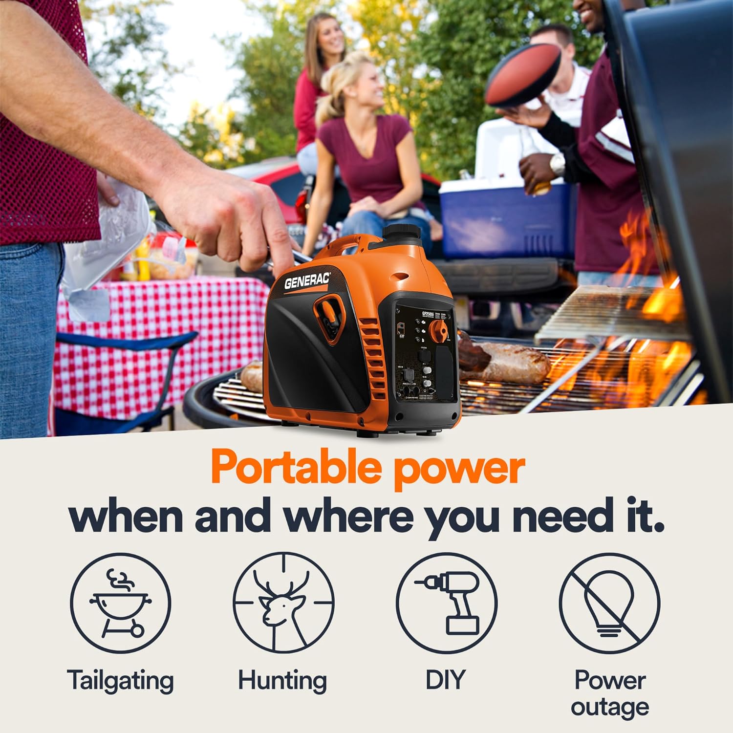 generac 3,300 watt gas powered portable inverter generator – lightweight and compact generac 3,300 watt gas powered portable inverter generator – lightweight and compact
