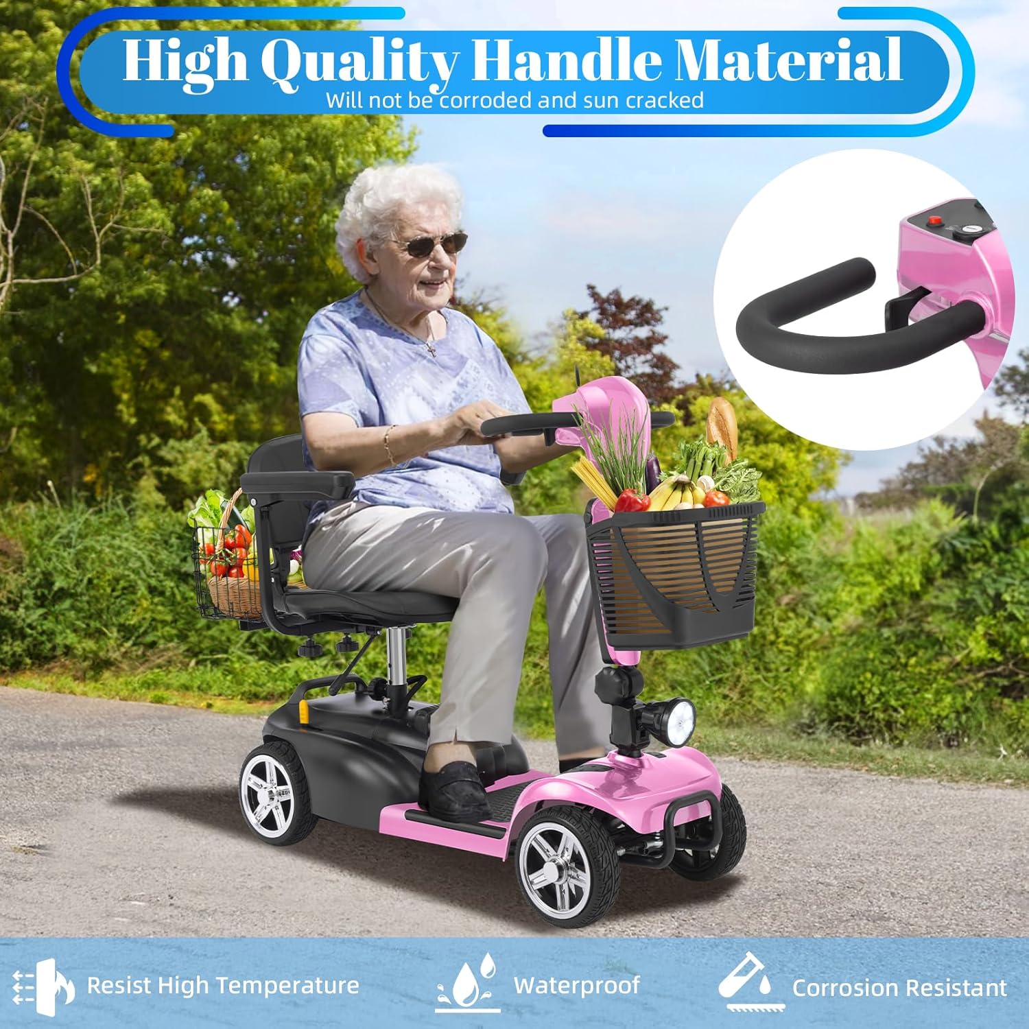 4 wheel mobility scooter for adults & seniors, 15–30 mile range, 350w, removable battery, compact 4 wheel mobility scooter for adults & seniors, 15–30 mile range, 350w, removable battery, compact