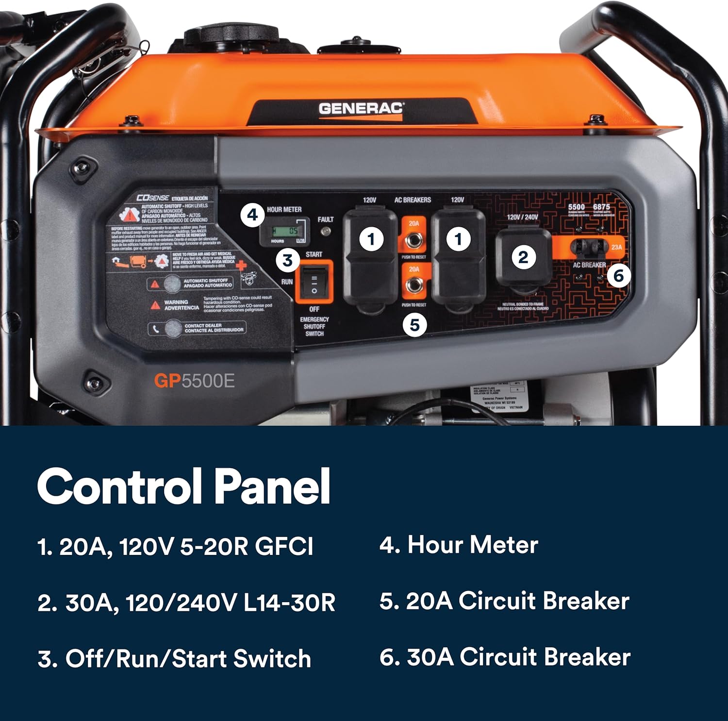 generac 8,125 starting watt portable gas generator – includes extension cord generac 8,125 starting watt portable gas generator – includes extension cord