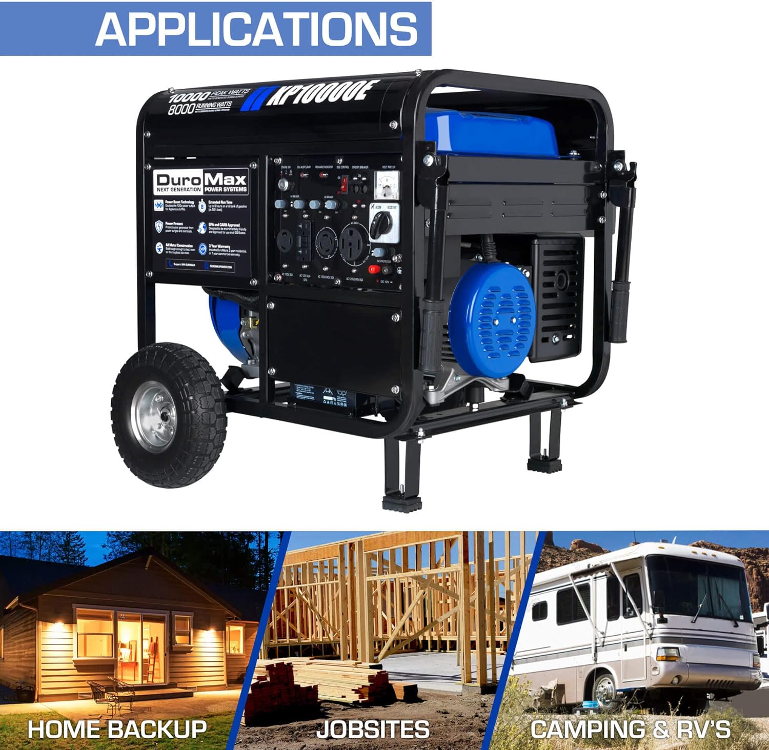 duromax xp13000eh 13,000 watt dual fuel portable generator – gas & propane, electric start duromax xp13000eh 13,000 watt dual fuel portable generator – gas & propane, electric start