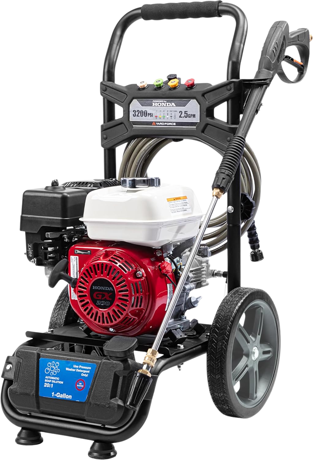 yard force yf3200 h pressure washer 3200 psi 2.5 gpm gas honda gx200 196cc engine new yard force yf3200 h pressure washer 3200 psi 2.5 gpm gas honda gx200 196cc engine new