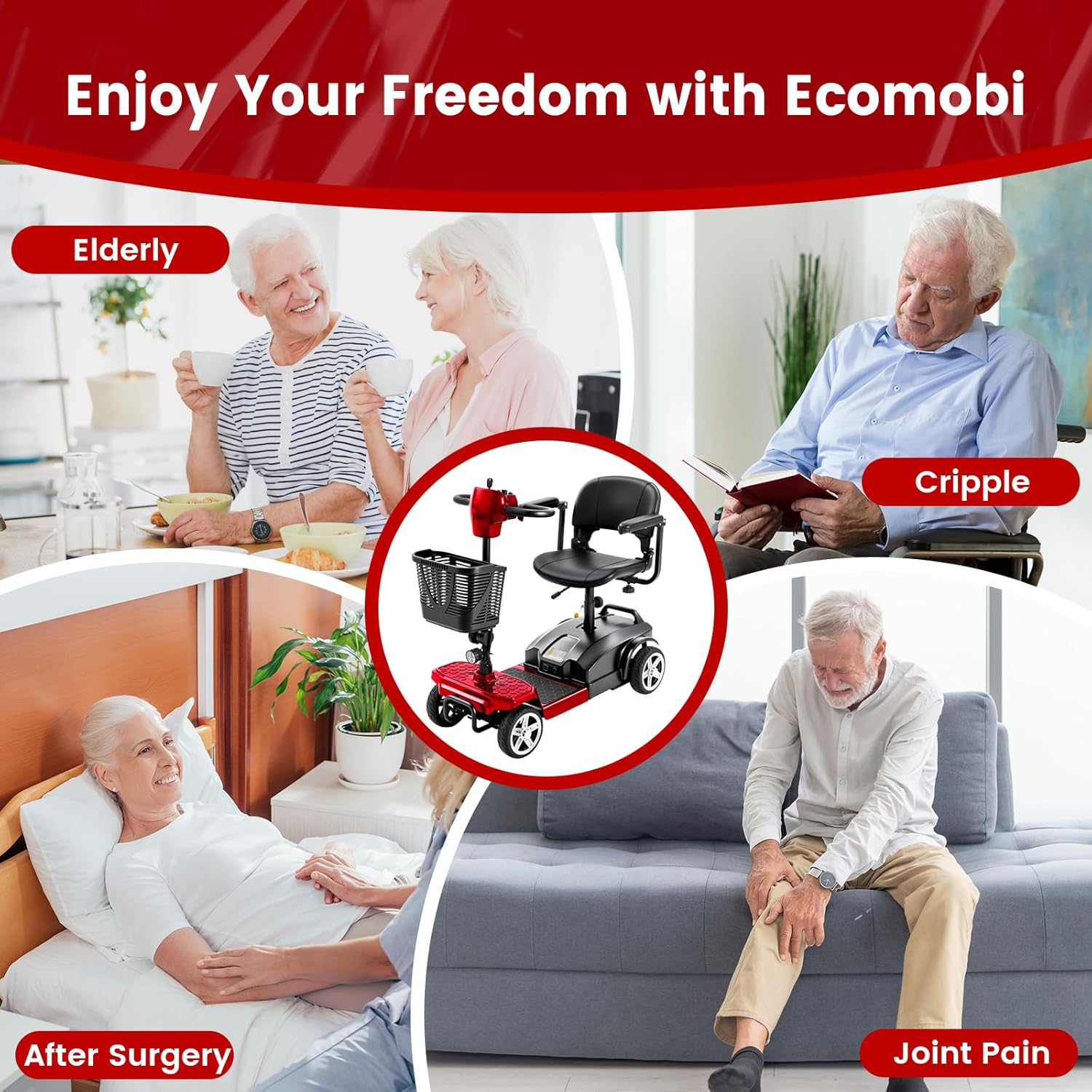 4 wheel mobility scooter for adults & seniors, 15–30 mile range, 350w, removable battery, compact 4 wheel mobility scooter for adults & seniors, 15–30 mile range, 350w, removable battery, compact