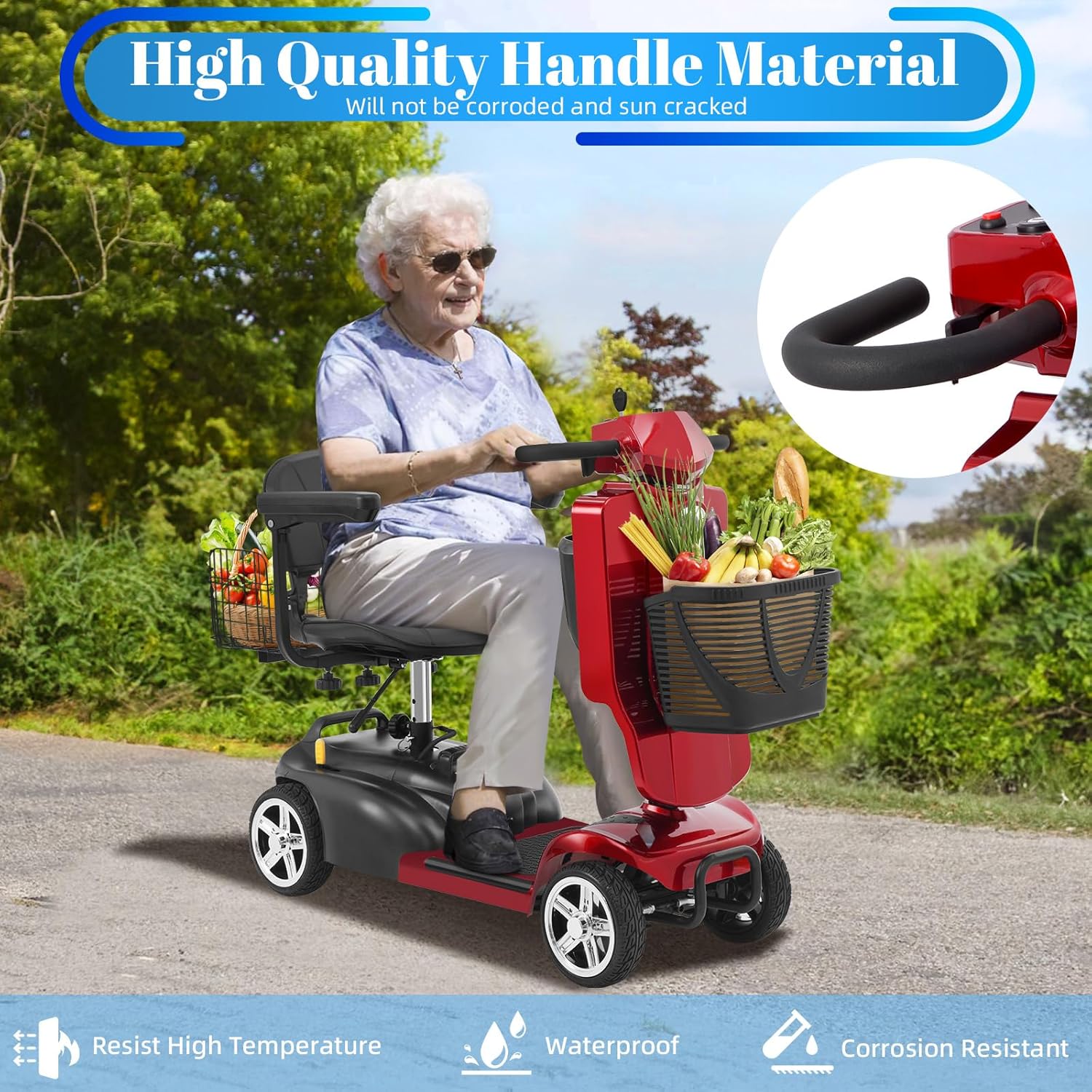 4 wheel mobility scooter for adults & seniors, 15–30 mile range, 350w, removable battery, compact 4 wheel mobility scooter for adults & seniors, 15–30 mile range, 350w, removable battery, compact