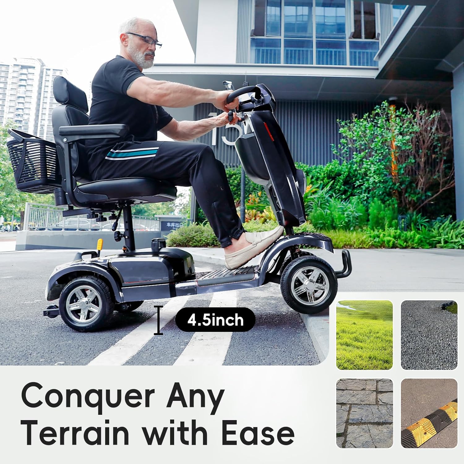 heavy duty electric mobility scooter for adults & seniors, 16–32 mile range, 500–1000w, off road heavy duty electric mobility scooter for adults & seniors, 16–32 mile range, 500–1000w, off road