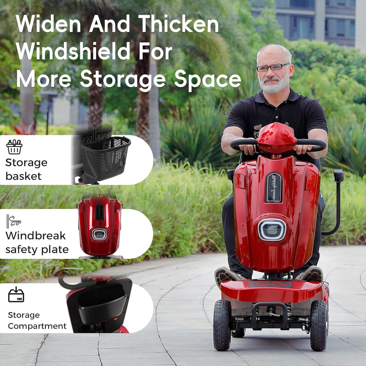 heavy duty electric mobility scooter for adults & seniors, 16–32 mile range, 500–1000w, off road heavy duty electric mobility scooter for adults & seniors, 16–32 mile range, 500–1000w, off road