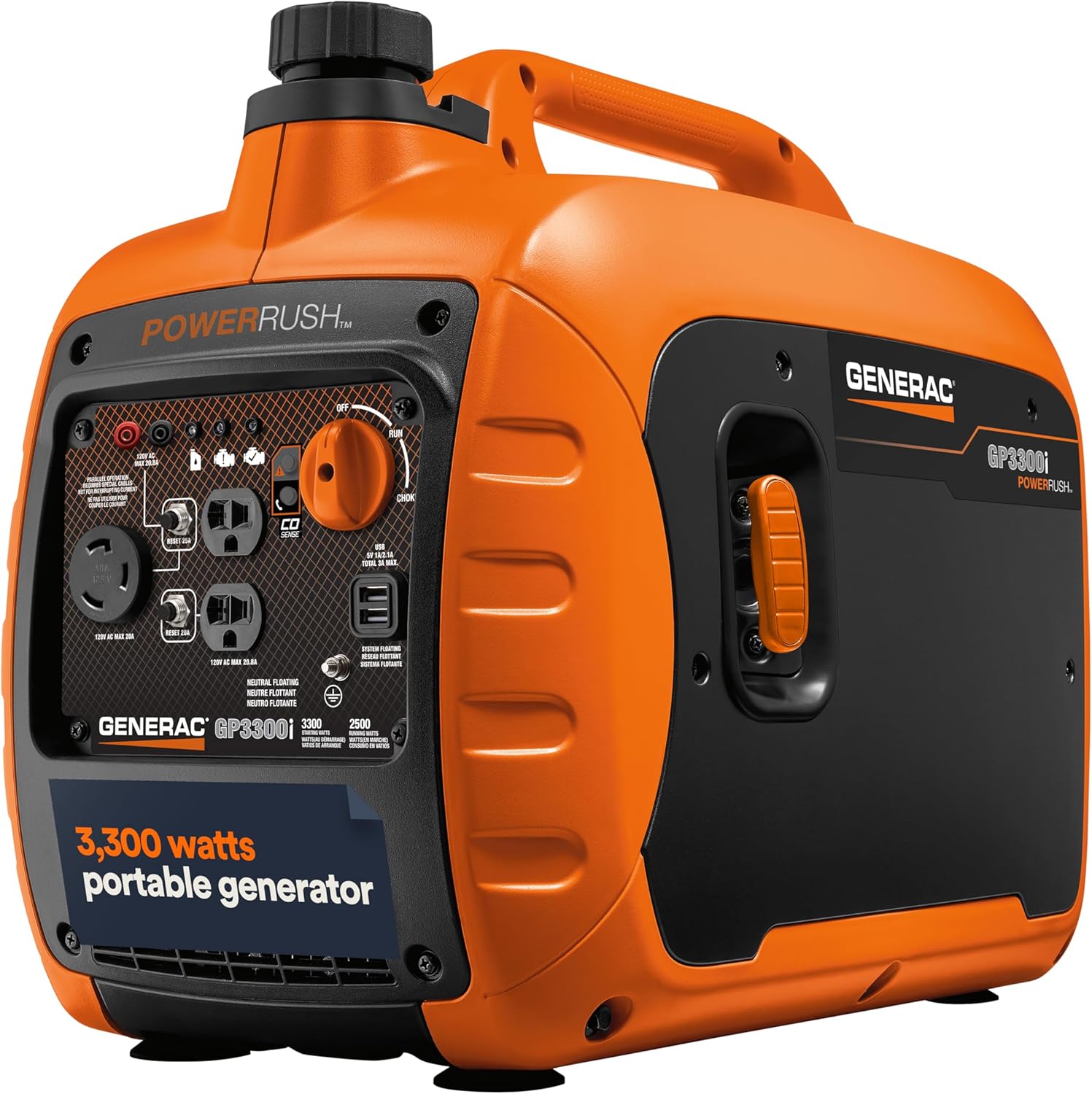 generac 3,300 watt gas powered portable inverter generator – lightweight and compact generac 3,300 watt gas powered portable inverter generator – lightweight and compact