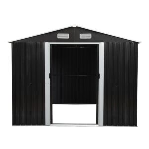 8′ x 10′ tool storage shed charcoal black