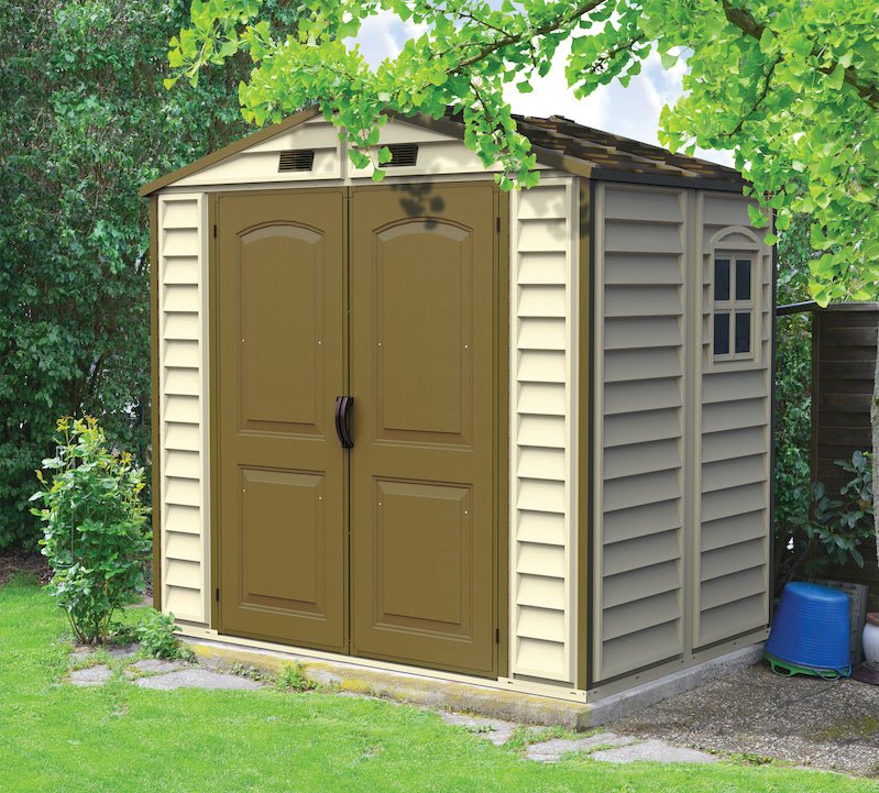 duramax 8ft x 6ft storeall vinyl shed with foundation kit and window duramax 8ft x 6ft storeall vinyl shed with foundation kit and window