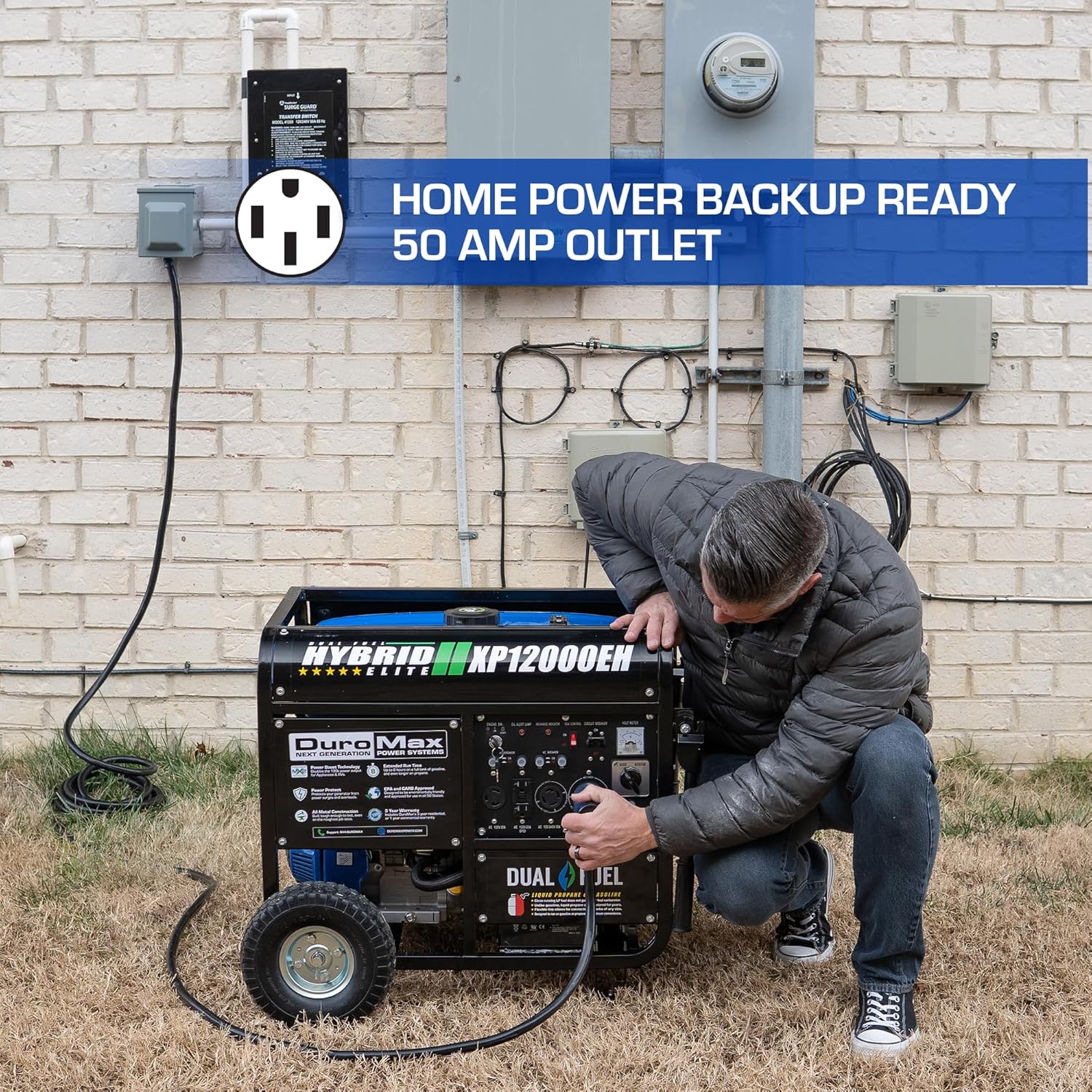 duromax xp13000eh 13,000 watt dual fuel portable generator – gas & propane, electric start duromax xp13000eh 13,000 watt dual fuel portable generator – gas & propane, electric start