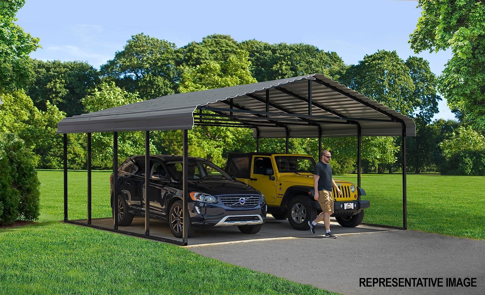 arrow carport, 12 ft. x 24ft. x 9ft. charcoal 12′ x 24′ x 9′ arrow carport, 12 ft. x 24ft. x 9ft. charcoal 12′ x 24′ x 9′