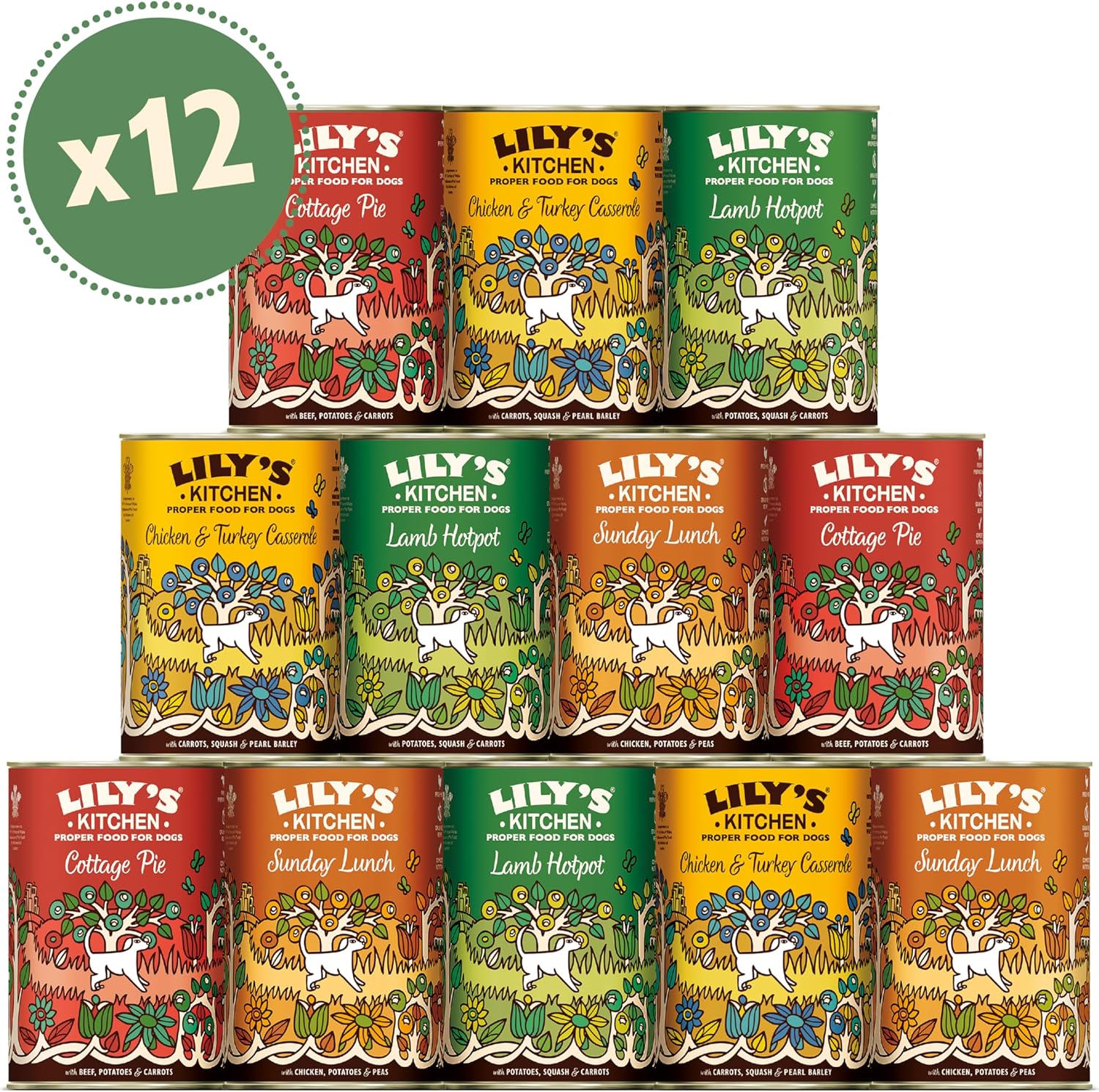 lily's kitchen natural adult wet dog food tins classic dinners variety pack 12 x 400g lily's kitchen natural adult wet dog food tins classic dinners variety pack 12 x 400g