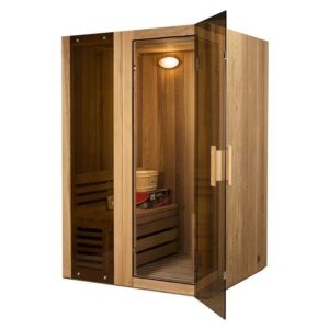 aleko sti2ced cedar indoor wet dry sauna steam room, 3 kw harvia kip heater, 2 person