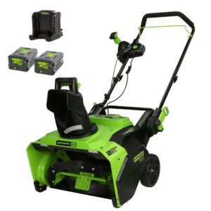 greenworks 60v 22″ snow blower battery powered brushless motor