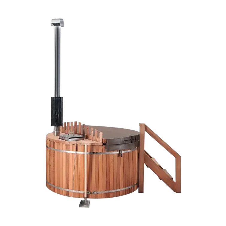 anyi 0 volt 2 – person cylinder wood fired hot tub