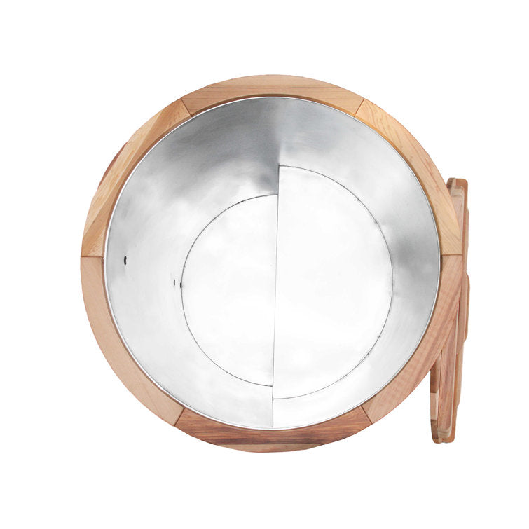 anyi 110 volt 1 – person solid wood cylinder plug and play hot tub