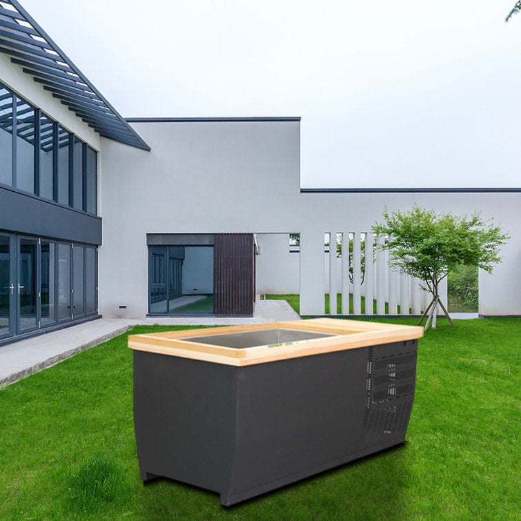 anyi 110 volt 1 – person solid wood rectangle hot tub