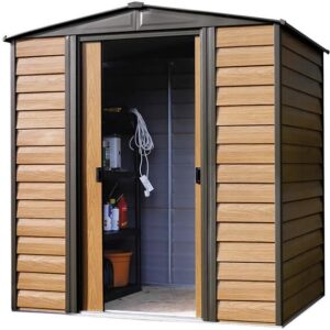arrow 6×5 woodridge metal storage shed kit