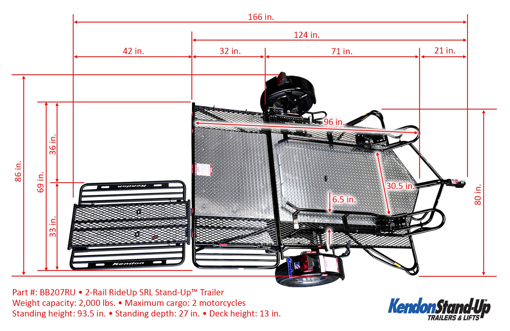 go! series dual rail ride up folding motorcycle trailer discounted
