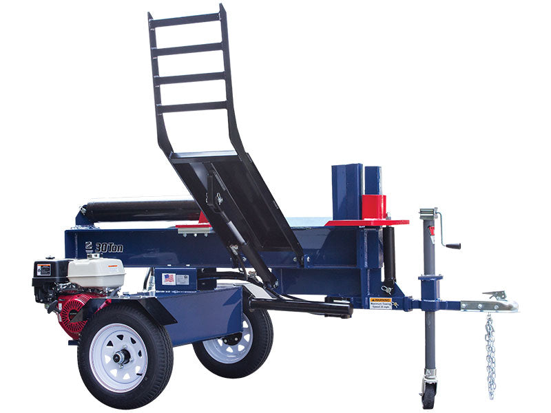 iron and oak 30 ton log splitter with log lift (bhh4013gx30)