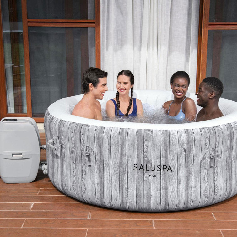 bestway 4 – person 120 – jet vinyl round inflatable hot tub in gray