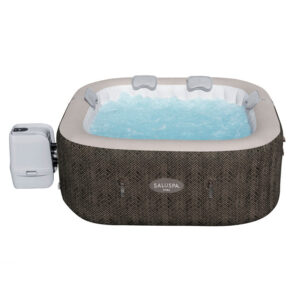 bestway 6 – person 140 – jet vinyl square inflatable hot tub in brown
