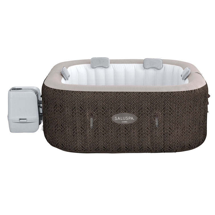 bestway 6 – person 140 – jet vinyl square inflatable hot tub in brown