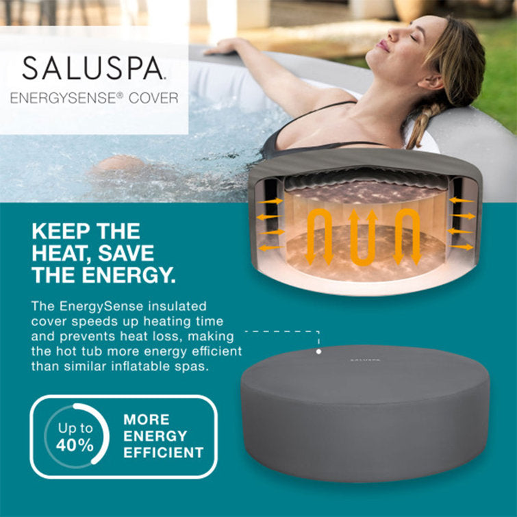 bestway 8 – person 190 – jet vinyl round inflatable hot tub in gray bestway 8 – person 190 – jet vinyl round inflatable hot tub in gray