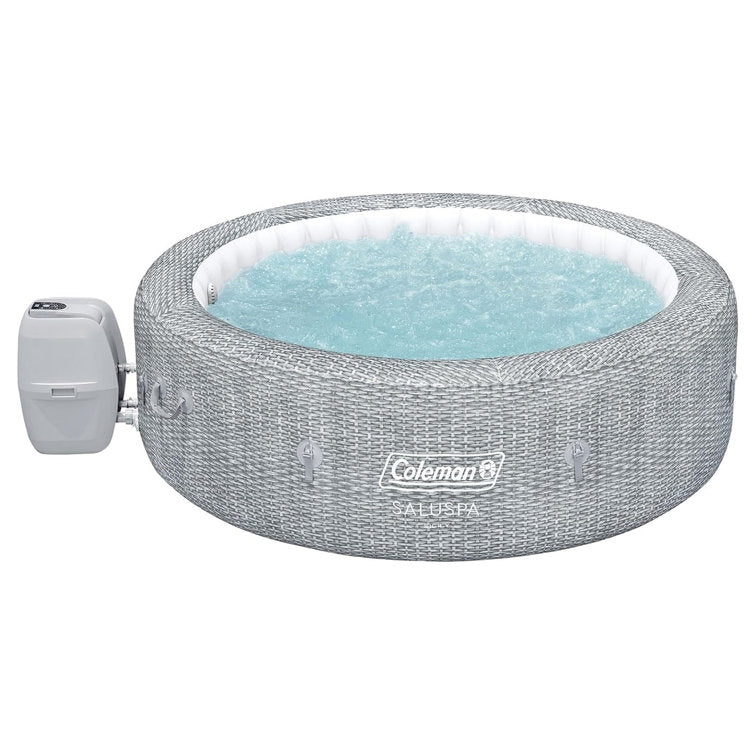 bestway coleman sicily airjet inflatable hot tub with energysense cover, grey bestway coleman sicily airjet inflatable hot tub with energysense cover, grey