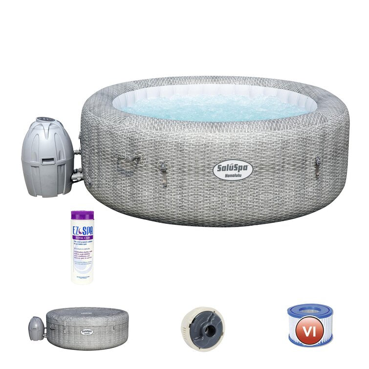 bestway saluspa airjet 6 person inflatable hot tub spa with chemical treatment bestway saluspa airjet 6 person inflatable hot tub spa with chemical treatment
