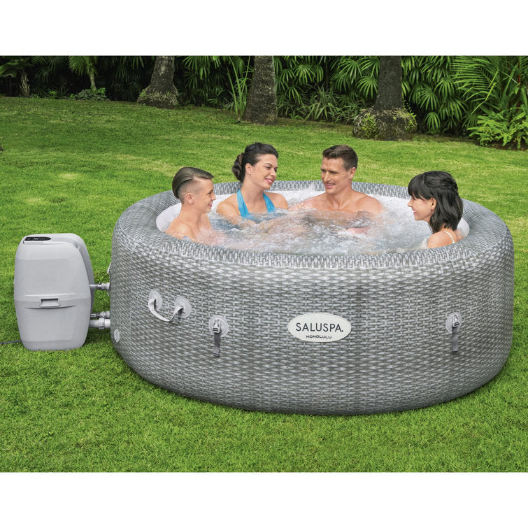 bestway saluspa airjet 6 person inflatable hot tub spa with chemical treatment bestway saluspa airjet 6 person inflatable hot tub spa with chemical treatment