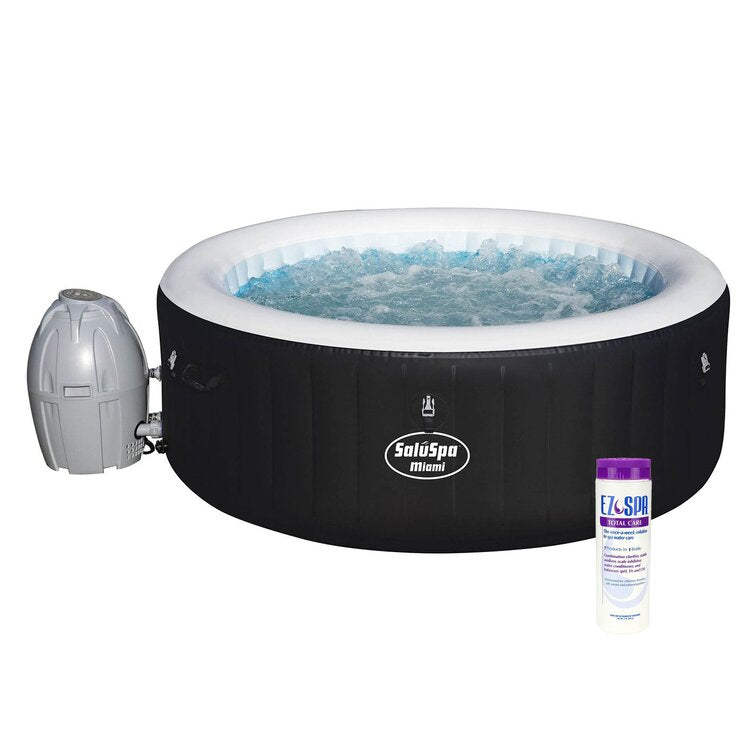 bestway saluspa miami 4 person inflatable hot tub spa w/ spa chemical treatment