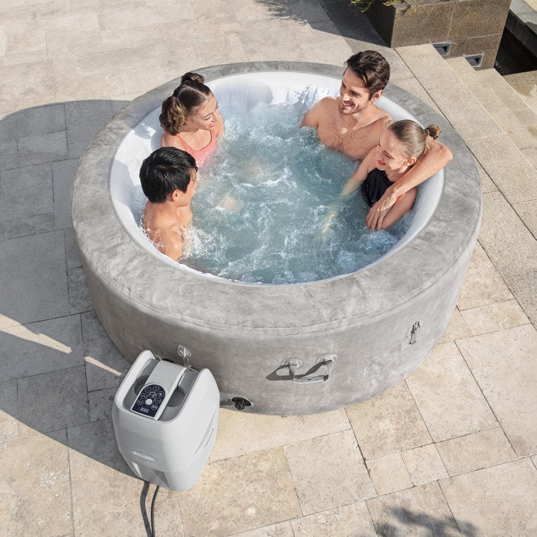 bestway zurich saluspa 2 4 person inflatable round hot tub with 120 airjets