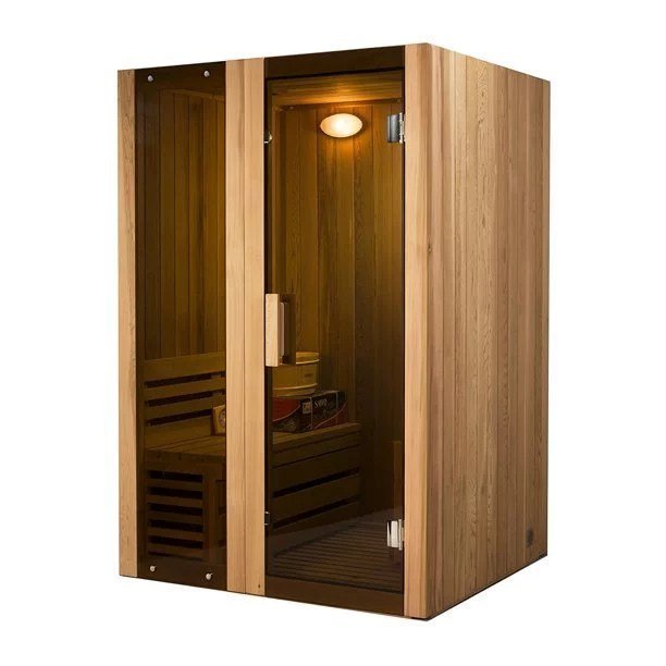 aleko sti2ced cedar indoor wet dry sauna steam room, 3 kw harvia kip heater, 2 person aleko sti2ced cedar indoor wet dry sauna steam room, 3 kw harvia kip heater, 2 person