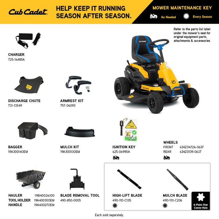 cub cadet cc30e 30 in. 56v riding lawn mower model# 33ba27jdb10 cub cadet cc30e 30 in. 56v riding lawn mower model# 33ba27jdb10