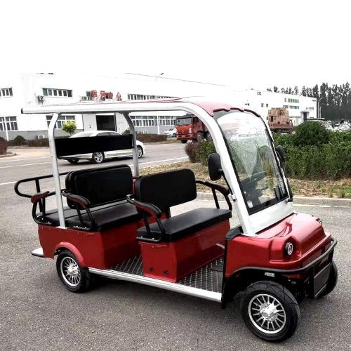 6 seater electric golf cart limo lsv low speed vehicle six passenger – 60v skyline transporter – red – cdu