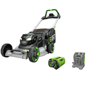 ego power+ 22” battery powered self propelled walk behind lawn mower, 10ah battery, turbo charger
