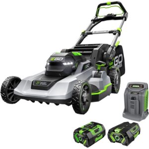 ego power+ 21 inch self propelled mower touch drive with charger, 4.0ah and 6.0ah batteries