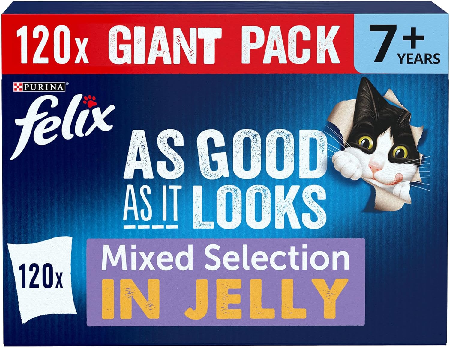 felix as good as it looks senior 7+ mixed in jelly wet cat food 120x85g felix as good as it looks senior 7+ mixed in jelly wet cat food 120x85g