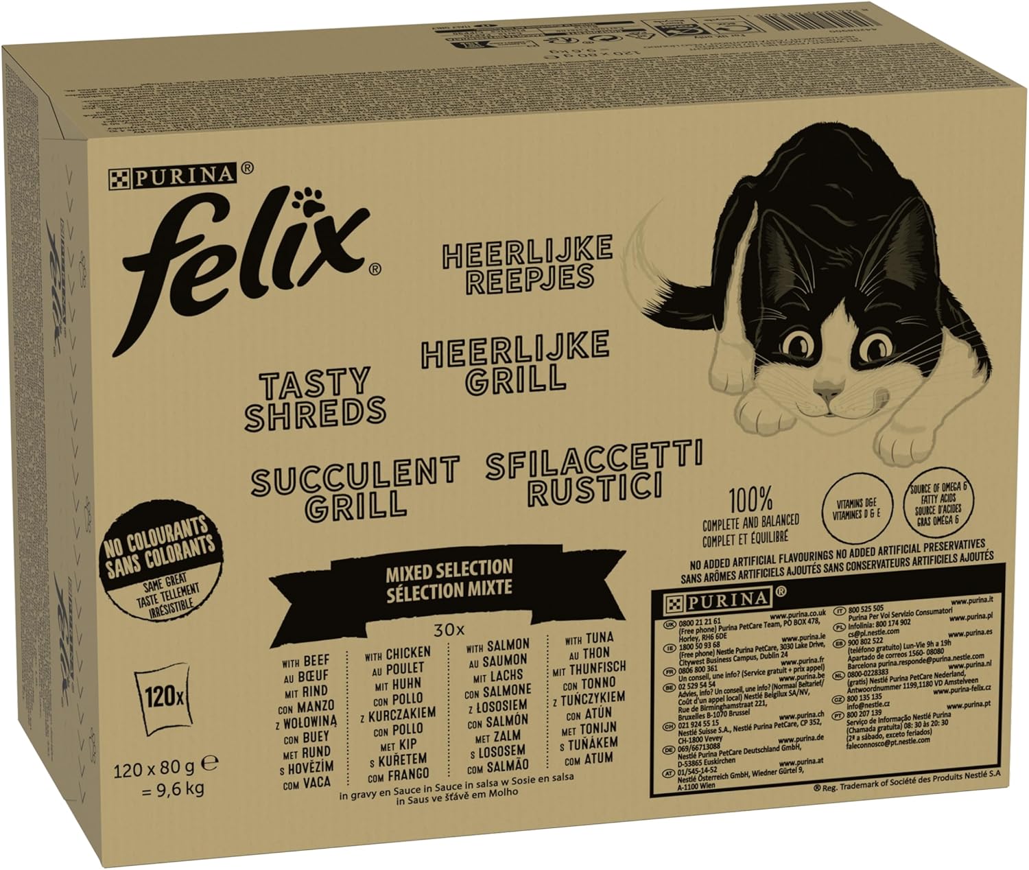 felix tasty shreds mixed selection in gravy wet cat food 120x80g felix tasty shreds mixed selection in gravy wet cat food 120x80g