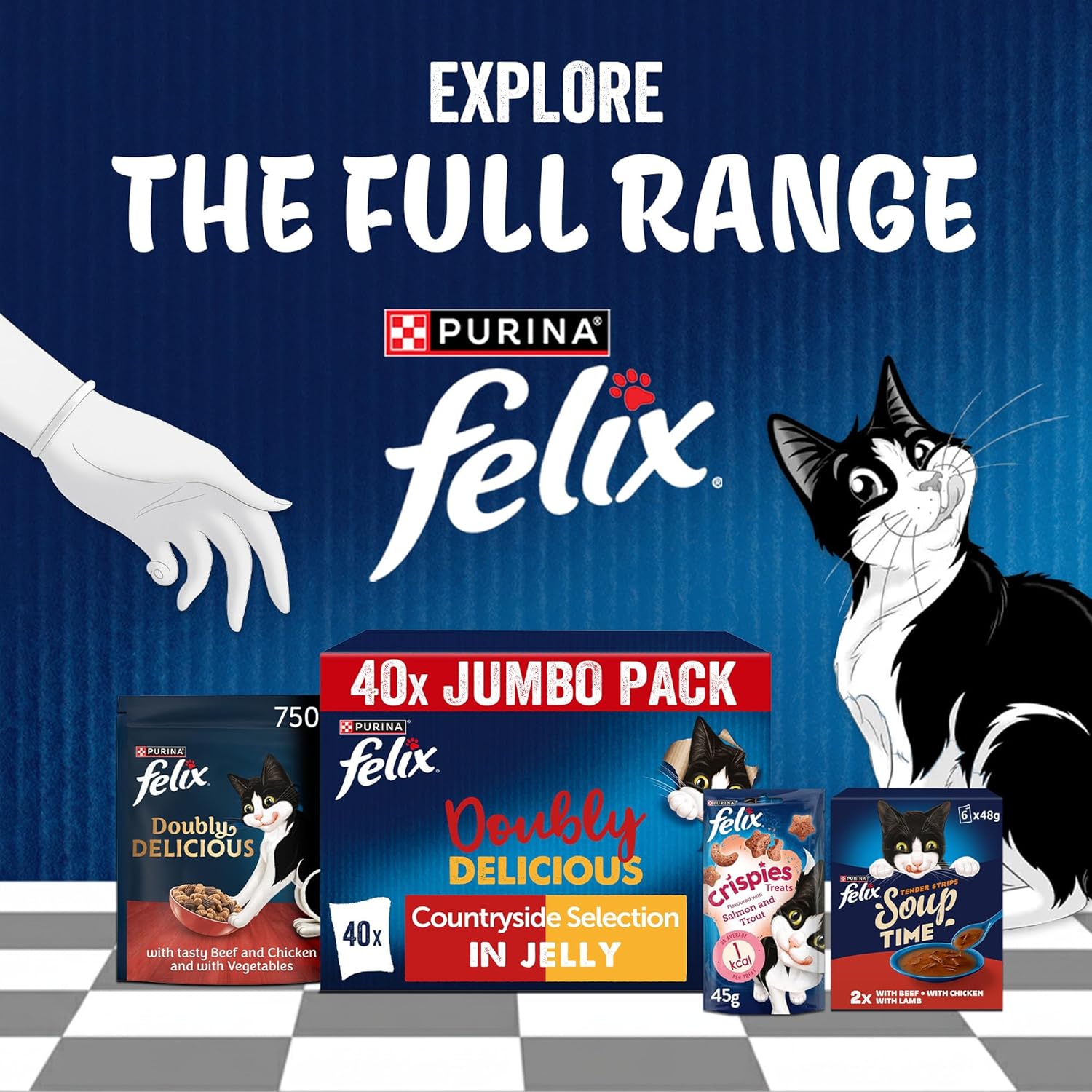 felix doubly delicious countryside selection in jelly wet cat food 40x85g felix doubly delicious countryside selection in jelly wet cat food 40x85g