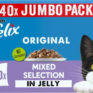 felix original mixed selection in jelly wet cat food 40x85g