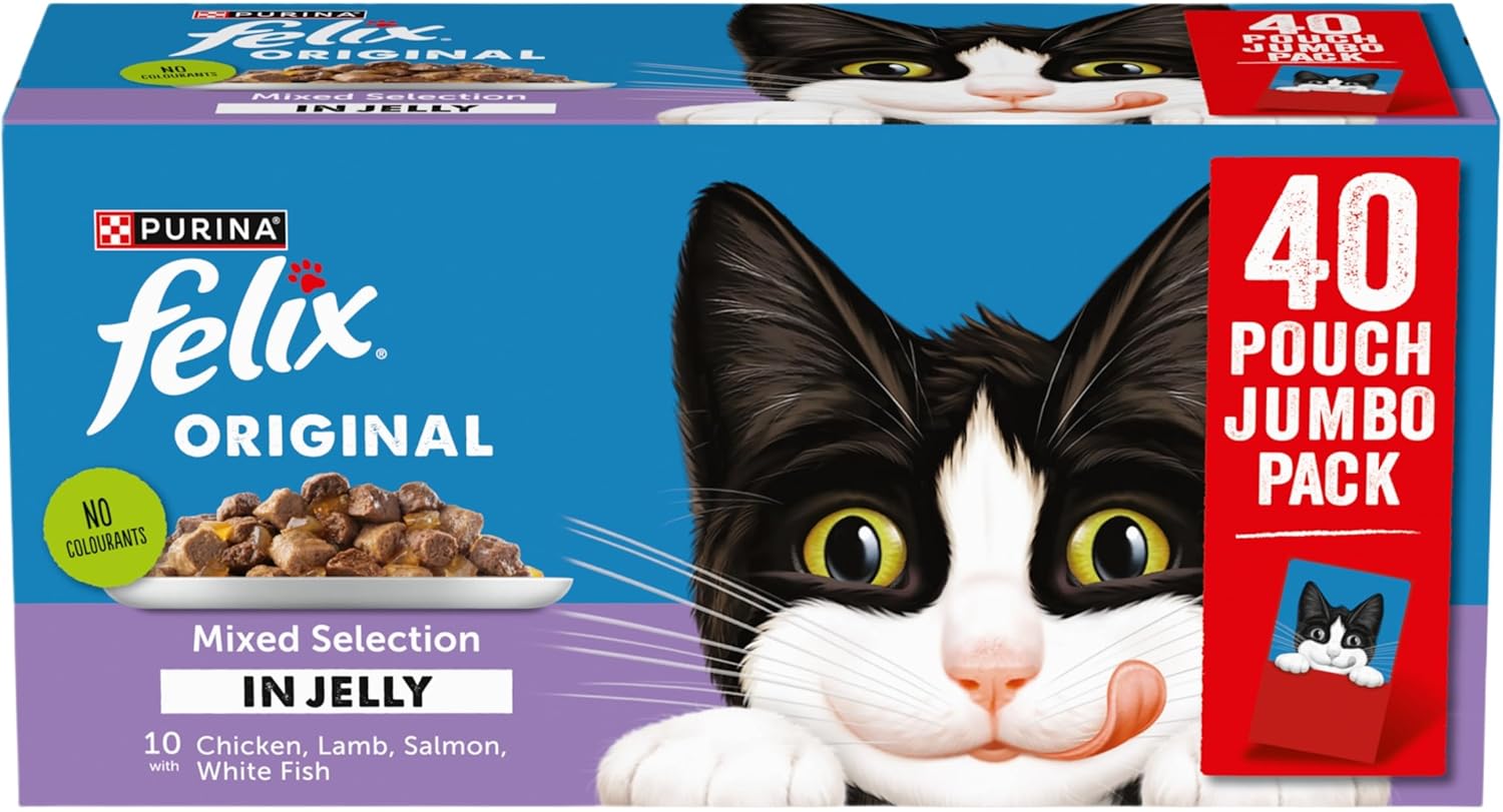 felix original mixed selection in jelly wet cat food 40x85g felix original mixed selection in jelly wet cat food 40x85g