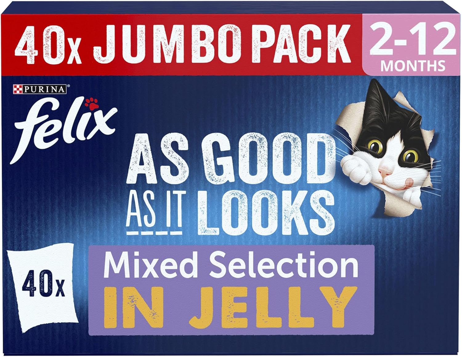 felix as good as it looks kitten mixed selection in jelly wet cat food 40x85g felix as good as it looks kitten mixed selection in jelly wet cat food 40x85g