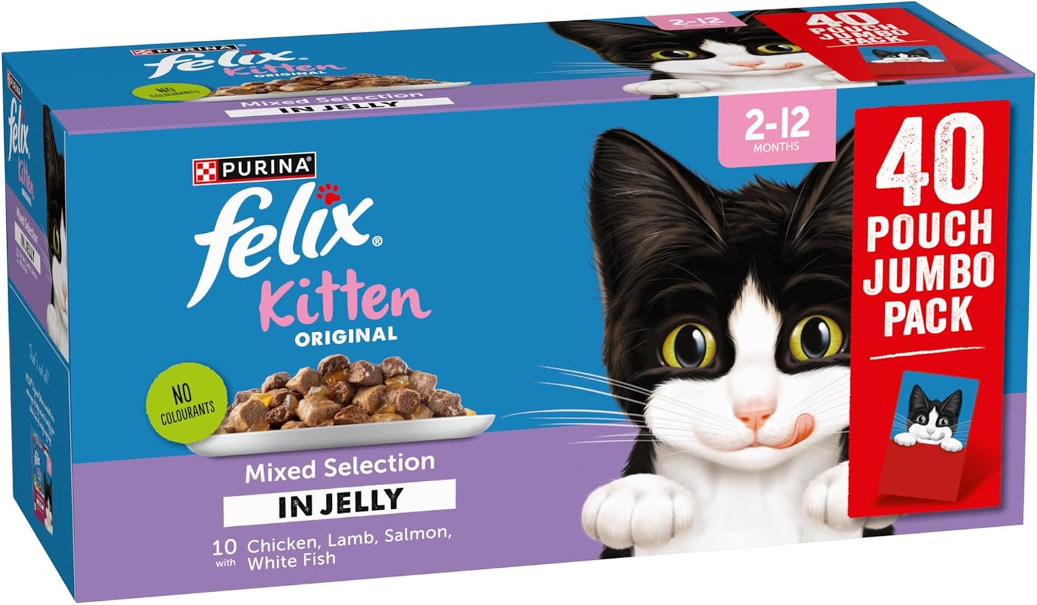 felix original kitten mixed selection in jelly wet cat food 40x85g felix original kitten mixed selection in jelly wet cat food 40x85g