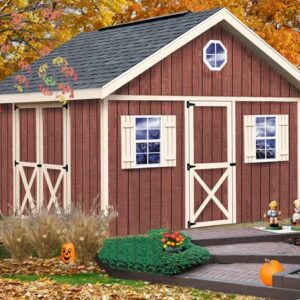 fairview 12×12 wood storage shed kit – all pre cut